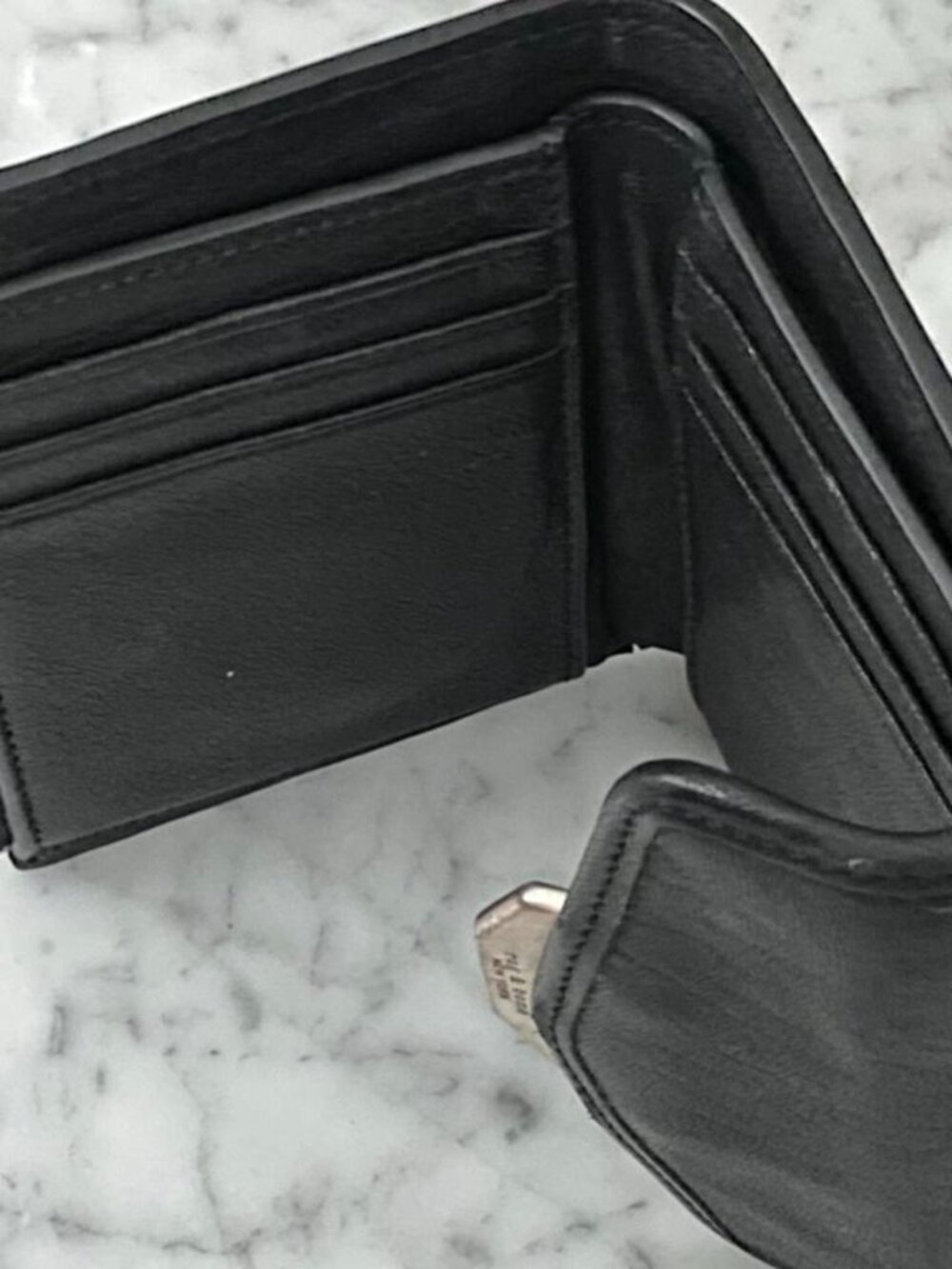 rag & bone Field French Black Pebbled Leather Wallet - Picture 4 of 5